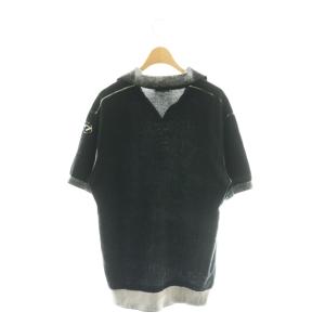 DIESEL K-Lorenzo-SS ニット ポロシャツ プルオーバー XL ブラック /DF OS AD