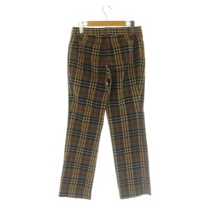 BURBERRY BLUE LABEL コットンノバチェックテーパードパンツ 38 ブラウン /MY OS