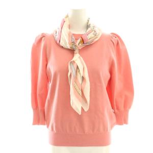 24SS スカーフ付5分袖ニット プルオーバー 2 ピンク /DF OS