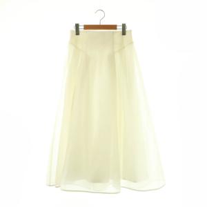 24SS ハイウエストシアーミディスカート フレア 1 ホワイト /HK OS