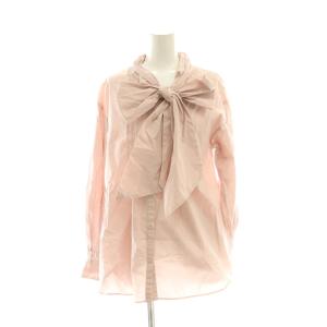 ポイントレース2WAYボウタイブラウス シャツ 1 ピンク 長袖 ピンタック /AG OS