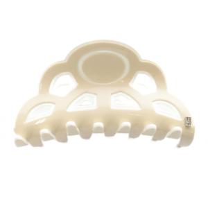 ヘアクリップ ロゴ ベージュ 白 ホワイト /SR