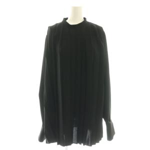 ミリオーネ プリーツ PULLOVER プルオーバー ブラウス 長袖 38 黒 300FS430-1360