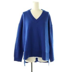 メリノウールVネックプルオーバーニットセーター 長袖 38 ブルー /HK OS