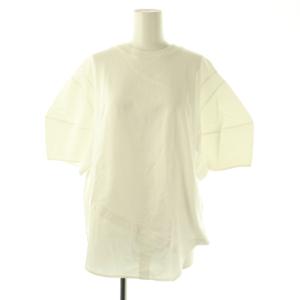 CO天竺 立体 Sleeve P.O プルオーバー カットソー 切替 半袖 M ホワイト /HK OS