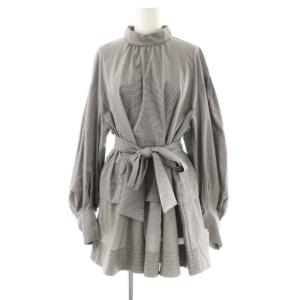 25AW Sustainable バリエボリュームチュニックブラウス F ブラック ホワイト /ES OS