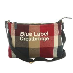 ショルダーバッグ キャンバス チェック柄 赤 ベージュ 黒 /MI OS