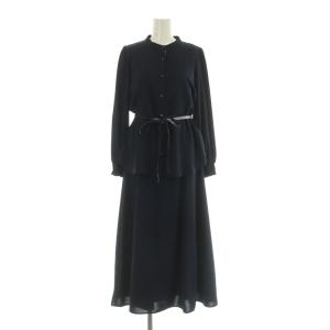 バンドカラーブラウス ロングキャミワンピース セット 38 ネイビー /MY OS