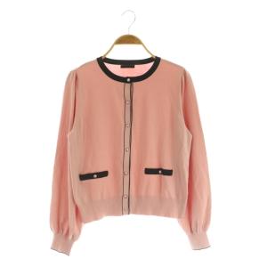 レーヨンポリエステル ニットカーディガン 長袖 ストレッチ 40 ピンク /MY OS