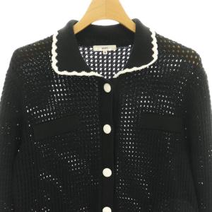 yori 25SS コンパクトクロシェニットジャケット 38 ブラック