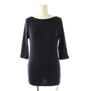 HALF SLEEVE RIB TEE Tシャツ カットソー 38 ネイビー /DF OS