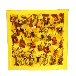 CONCERTO カレ90 スカーフ シルク イエロー