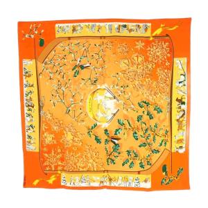 neige d'antan 去年の雪 カレ90 シルク オレンジ