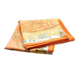 HERMES neige d'antan 去年の雪 カレ90 シルク オレンジ