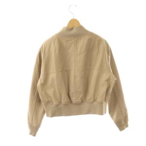 NOBLE 23SS ラムレザーMA-1ブルゾン ジップアップ 36 ベージュ /DO OS
