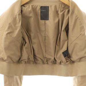 NOBLE 23SS ラムレザーMA-1ブルゾン ジップアップ 36 ベージュ /DO OS