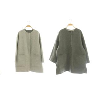 バイカラー リバー ミドルコート 36 グレー