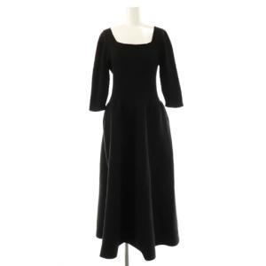 23AW ホールガーメントスクエアネックワンピース ニット 2 ブラック /ES OS