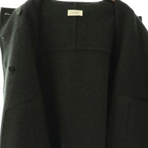 DES PRES 24AW ウールモッサ ステンカラーミディコート F ダークグレー