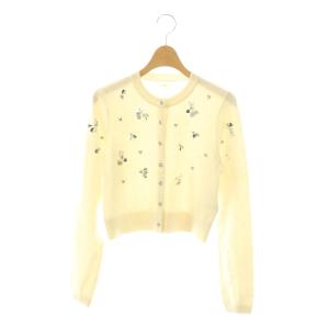 25AW ペタルビジューカーディガン ニット F アイボリー /DF OS SH