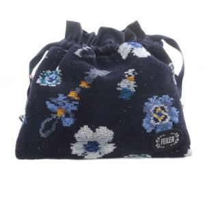 ブルータッセル 巾着 ポーチ紺 ネイビー /SR SH