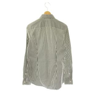 POLO RALPH LAUREN CUSTOM FIT コットンストライプシャツ ブラウス 長袖 前開き 2 白 黒 /NR OS