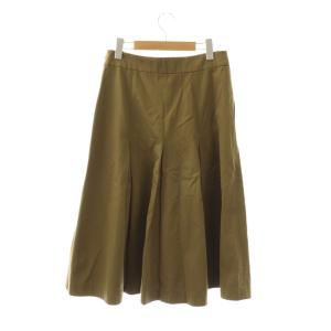 MARGARET HOWELL HIGH DENSE COTTON TWILL スカート フレア ロング 3 カーキ /HK OS