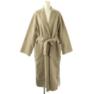 HAMILTON ダブルフェイスウールロングコート ベルト付き ベージュ /HK OS