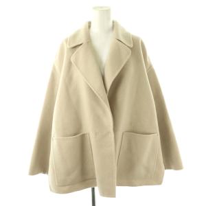 プレミアムウールリバー オープンカラーショートコート 34 ライトベージュ