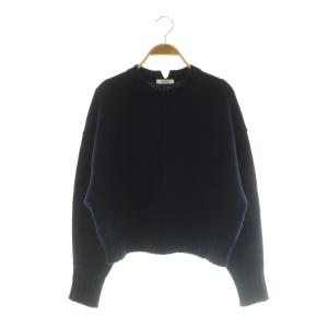 24AW ラムカシミヤ クルーネックプルオーバー ニット セーター 長袖 S ネイビー /MY OS