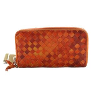 BOTTEGA VENETA ウォレットバッグ イントレチャート ショルダー オレンジ /SS OS OH