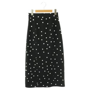25SS シンプルタイトスカート ドット 水玉 0 ブラック ホワイト /ES OS