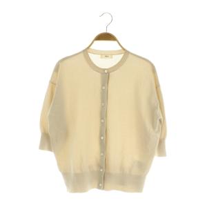 25SS LEVITAクルーカーディガン 七分袖 ラメニット F ベージュ /MY OS