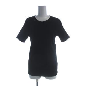 テレコ Tシャツ 黒 ブラック ラウンドネック 半袖 /AB OS