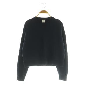 24AW コットン 裏毛クロップドプルオーバー スウェット トレーナー 長袖 ネイビー /MY OS