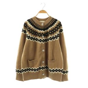 24AW ビジュー釦ノルディックラメガウンカーディガン ニット F ベージュ /DF OS