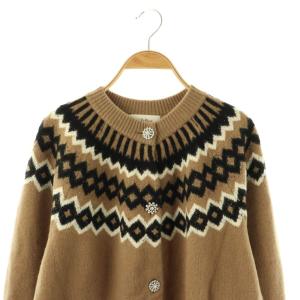 MILA OWEN MILAOWEN 24AW ビジュー釦ノルディックラメガウンカーディガン ニット F ベージュ /DF OS