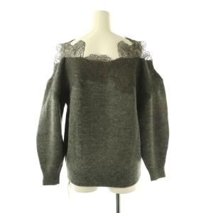 SNIDEL 25AW レーストリミングニットプルオーバー セーター F グレー /DO OS