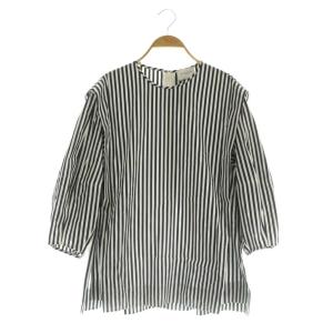 ストライプ タック パフスリーブブラウス プルオーバー F ネイビー /MY OS
