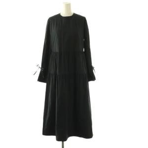 23AW ハイカウントブロード リボンギャザーワンピース 36 ダークネイビー /ES OS