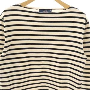 SAINT JAMES バスクシャツ カットソー ボーダー US32 ブラック ライトベージュ /CX OS