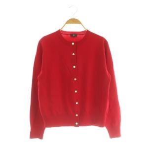 24AW エクストラファインメリノウールブレンドメタルボタンカーディガン ニット M レッド /MY OS