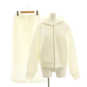 25SS ライトバルーンジップアップパーカー ナロースカートセットアップ タイト フーディ M L 白