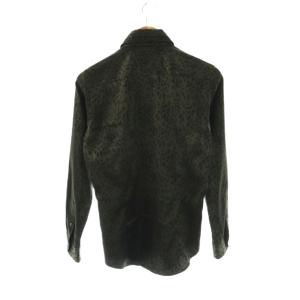 TORNADO MART レオパード柄 シャツ ボタンダウンシャツ 長袖 M チャコール ブラック /DF OS