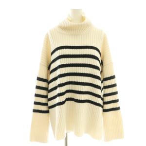 Stripe Rib Turtle Sweater セーター ニット 36 オフホワイト ブラック /DF