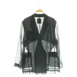 ebure 25SS ソフトオーガンジー オーバーサイズジャケット シアー 36 ブラック