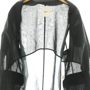 ebure 25SS ソフトオーガンジー オーバーサイズジャケット シアー 36 ブラック