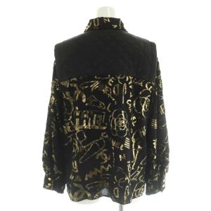 CHANEL カメリア ココマーク キルティング切替シャツ 38 ブラック