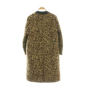 N°21 23AW レオパード ロングコート アウター チェスター フェイクファー フェイクレザー 38 ベージュ