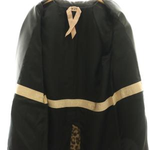 N°21 23AW レオパード ロングコート アウター チェスター フェイクファー フェイクレザー 38 ベージュ